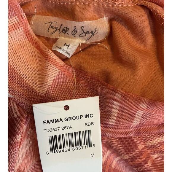 Taylor & Sage Plaid Print Long Sleeves Mesh Lined Dress Size Medium Mock Neck - Picture 7 of 9